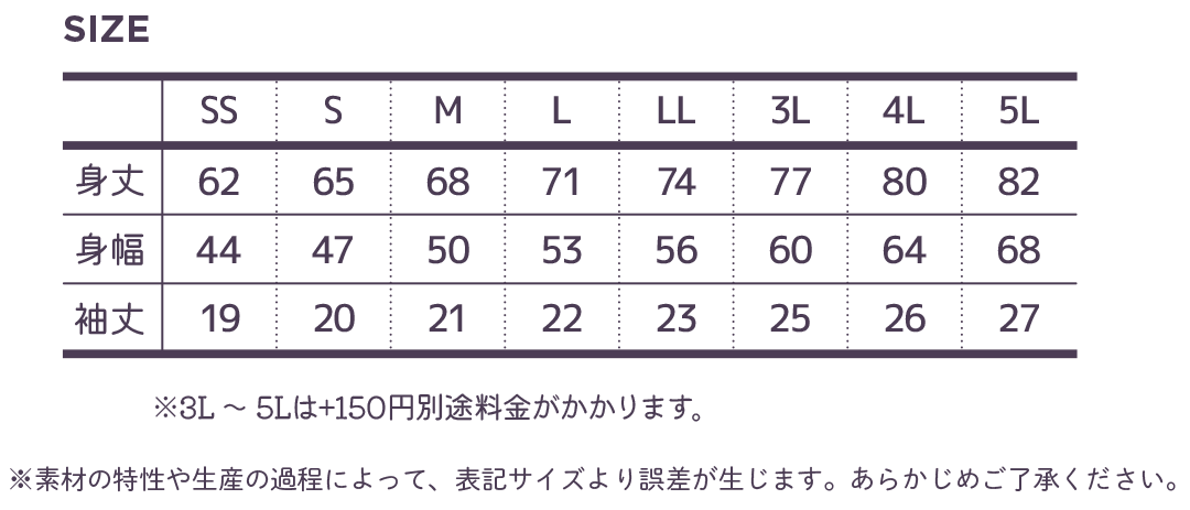 サイズ表